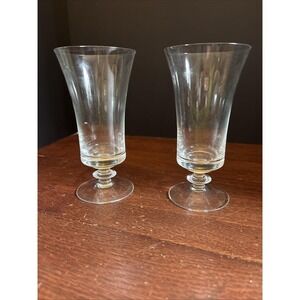 Gorham Glass Co. ELEGANCE CLEAR Crystal Footed Iced Tea Tumbler Set Of 2